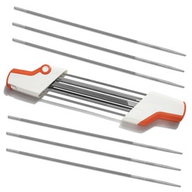 2 IN 1 Chainsaw Sharpener .325" Chain Saw Sharpener Tool with 6PCS 3/16 Chainsaw File Chainsaw Sharpening Kit for Stihl Chainsaw Chain 16 Inch 18 Inch with .325-Inch Chainsaw Chain Pitch 5605 750 4304