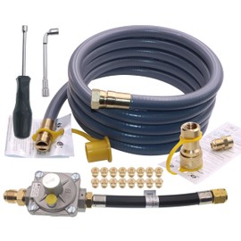 Upgraded Propane to Natural Gas Conversion Kit – Includes 10FT 1/2" ID Natural Gas Hose, Regulator & Nozzle for Weber Genesis, Genesis II, Spirit & Spirit II Grills