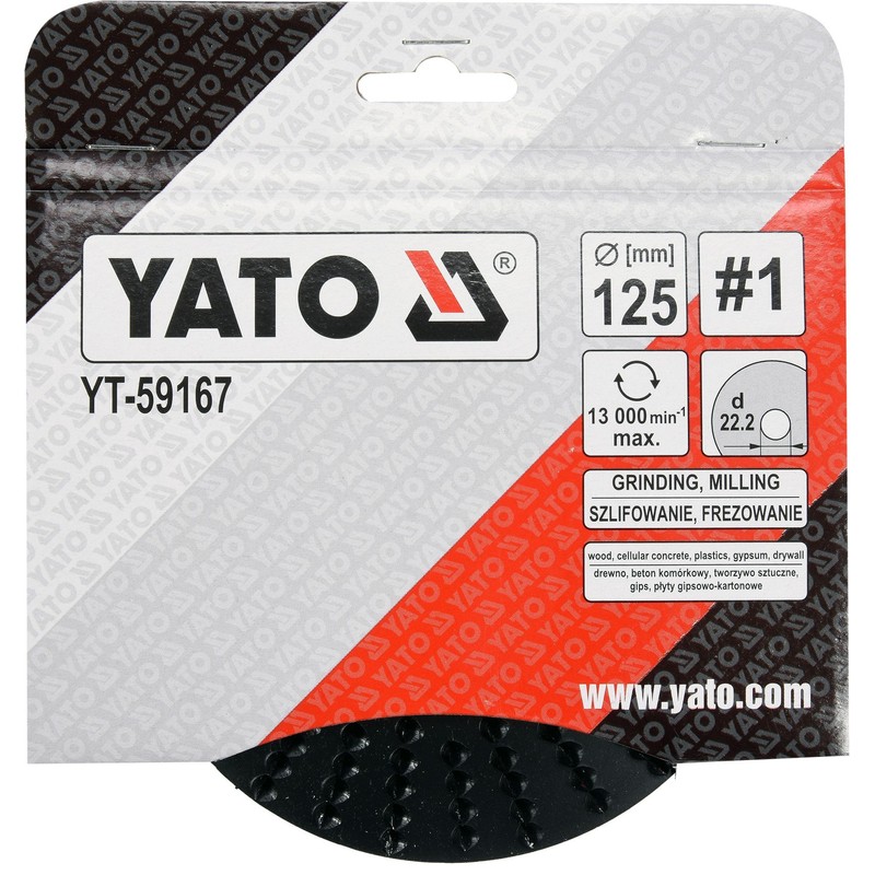 Yato Professional Rasp Disc for Angle Grinder Selection 115 mm