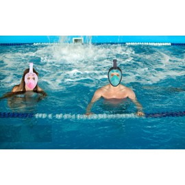 Wsobue Diving Mask, Full Mask, Snorkel Mask, Anti-Fog, Anti-Leak, 180° Field of View with Sports Cameras, Compatible Diving Goggles for Adults and Children (White, Green, S/M)