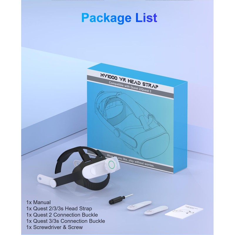 Upgraded Headstrap for Meta Quest 3/ Quest 3S/ Quest 2,Comfort