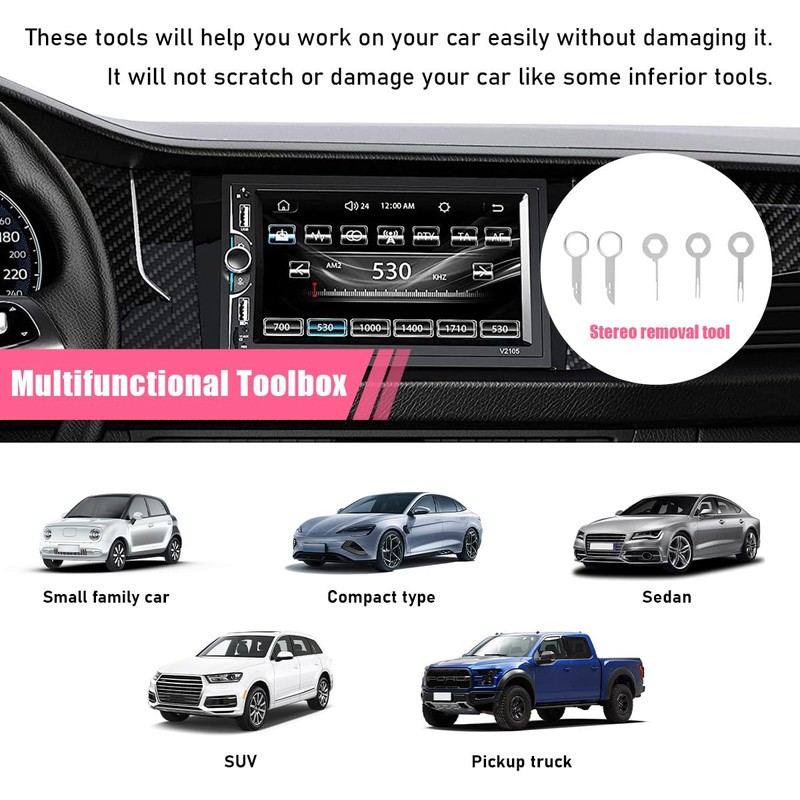 Suvnie 19PCS Trim Removal Tool Set, Car Panel Door Audio