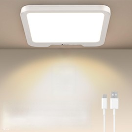 USB C Rechargeable Motion Sensor Ceiling Light 550LM with Remote, 3000K 4000K 6000K Magnetic Wireless LED Ceiling Light Battery Powered for Shower Stairs Hallway Porch Pantry Garage Patio Shed