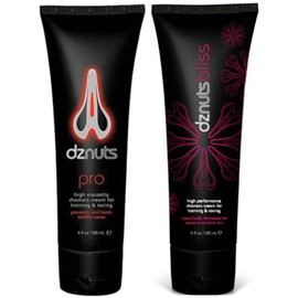 dznuts - Men's Pro Chamois Cream and Women's Bliss Chamois Cream - Anti-Chafing Cream for Saddle Sores, Rubbing, and Inner Thigh Friction for Cyclists, Runners, Triathletes (4 fl oz Each)
