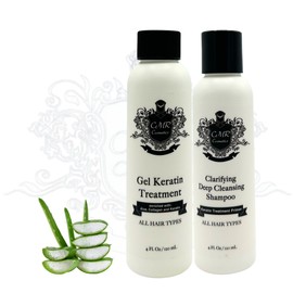 CMR COSMETICS Keratin Smoothing Gel & Clarifying Shampoo Kit - Gel for All Hair Types, Deep Hydration, Color Fade Protection, Scalp Care, Kiwi Scent, Includes Shampoo