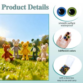 ARTCXC 1Box(20pcs)5Colors 23mm Large Safety Eyes Plastic Animal Eyes Craft Eyes with Sturdy Washers for DIY of Puppet, Bear Crafts, Plush Animal Doll Making Supplies