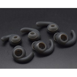 3 Pairs Silicone Hooks Eartip Eartips Earbuds Eargels Compatible with Synchros Reflect BT Sports Wireless Bluetooth Earphones (Grey)