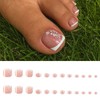 24pcs Pink White French Tip False Toenails-French Toe Nails White