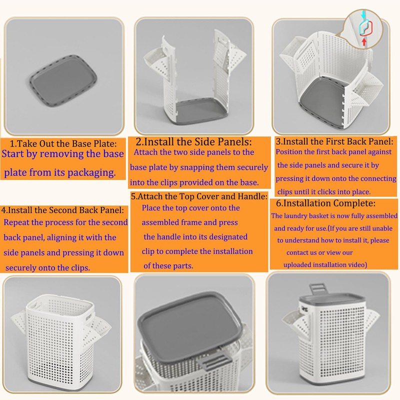 WESAPPINC Rolling Laundry Hamper with Lid, 70L Perforated Plastic Basket