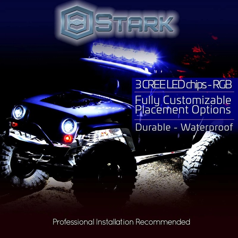 STARK INDUSTRIES 4 Pods RGB Rock Lights Bluetooth Control Underglow