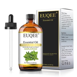 EUQEE Marjoram Essential Oil 118 ml Large Bottle Premium Marjoram Oil with Glass Dropper Great for Diffusers, Soap Candle Making - 4 oz