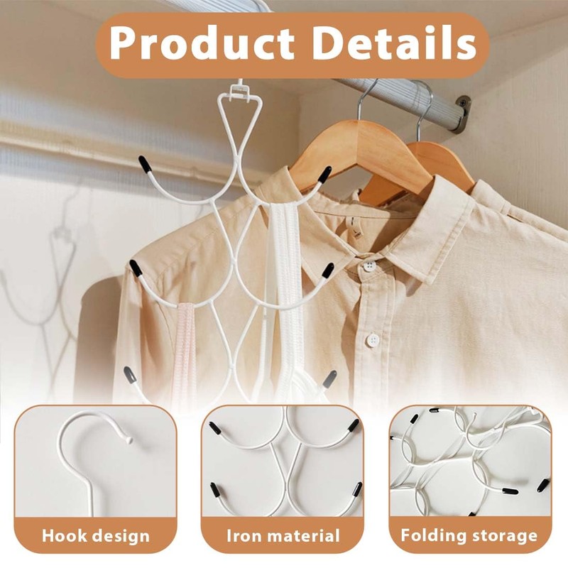 HAMKU Pack of 1 Scarf Holder, Belt Organiser with 12