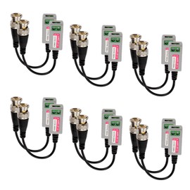 OTOTEC 6 Paar (12 Stück) Mini CCTV BNC Anschluss Adapter Passives Video Balun Transceiver für BNC Steckerkabel über CAT5/5E/6 Verdrehte Paar Sender für CCTV Kamera