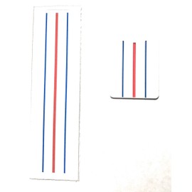 Sticker for Golf Putter and Ball Marker (Triple Track) (Red and Blue, 2 Pack)