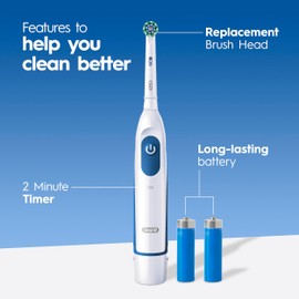 Oral-B Pro 100 3D White, Battery Toothbrush, White