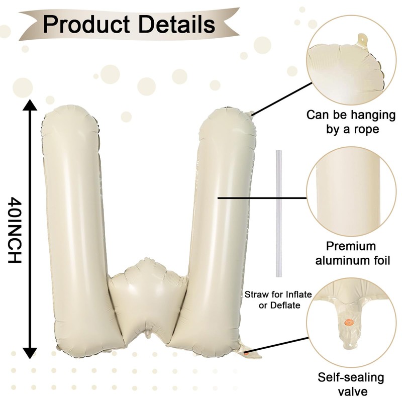 Cream Letter Balloons W