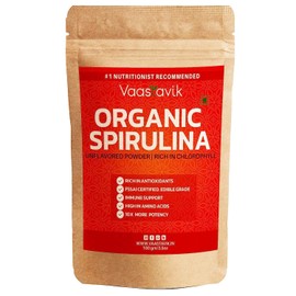Generic Organic Spirulina Powder Purest Source Vegan Protein - Superfood for Healthy Digestion,Increase Energy Levels and Reduce Fatigue,100gm, 3.53 Ounce