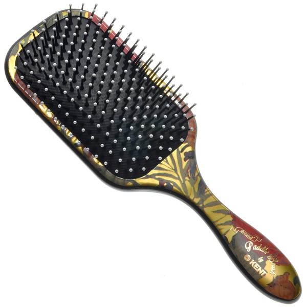 Kent LPB1 Large Paddle Cushioned Hair Brush - Grooming, Detangling, & Smoothing Floral Print - Best Everyday Brush For Medium to Long Hair
