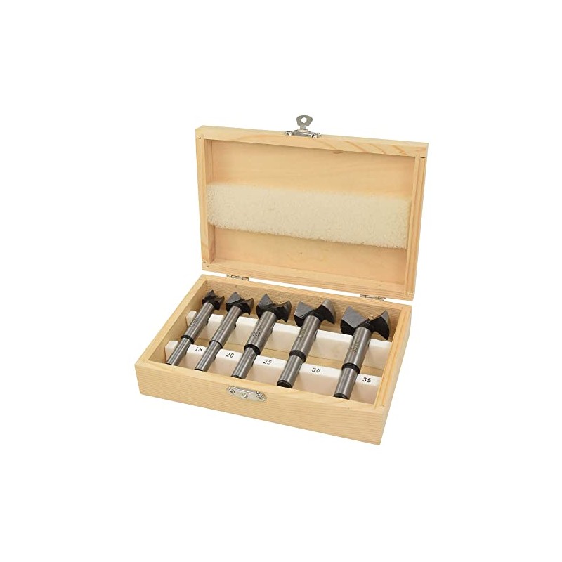 Forstner Drill Bit Set 5 Pieces Diameter 15-35 mm in