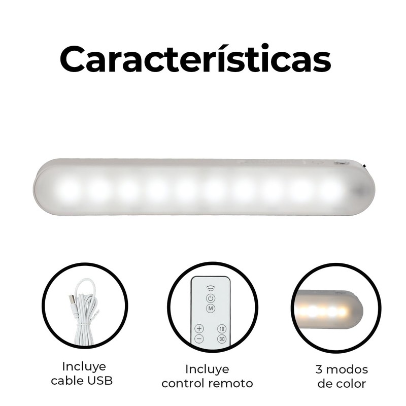 Lampara Magnetica Recargable de Escritorio Led Inalambrica USB 3 Niveles