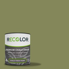 RECOLOR Paint Recycled Chalk Latex Paint, 1 Quart, Chalk - Moss