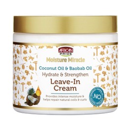 African Pride Moisture Miracle Coconut and Baobab Oil Leave-in Cream, 15 oz