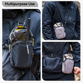 Backpack Shoulder Strap Pouch - Smartphone Strap Pack,Waterproof Rucksack Shoulder Pocket Attachment,Backpack Attachment Bag for Hikers,Small Crossbody Bag Waist Pack for Sports Hiking Camping (Grey)