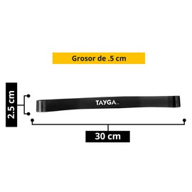 Tayga Mini Banda Resistencia Fitness para Pierna 30 cm (Negro)