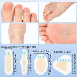 FNANJWQ 36Pcs Blister Bandages Hydrocolloid Bandages for Feet - Waterproof Gel Pad Blister Pads for Toes, Heels and Feet - Cushioning Pads for Prevention and Recovery (Variety Pack)
