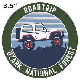 Roadtrip! Ozark National Forest, Arkansas Decal Decorative Auto Vinyl Die-Cut Sticker ~Vacation Souvenir Travel Explore More Wander Adventure Series