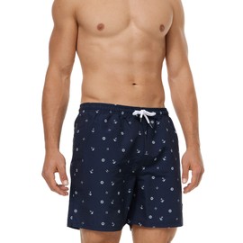 Indicode Men's Maya Swimming Trunks with 3 Pockets and Drawstring, Swimming Shorts for Men, navy