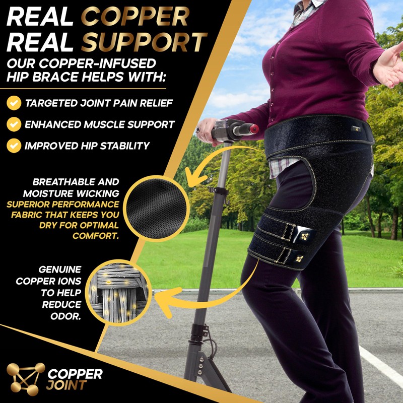 CopperJoint Hip Brace for Women & Men, Adjustable Hip and