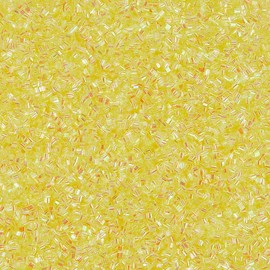 DICOSMETIC 70G Crispy Bingsu Beads Iridescent Soft Straw Tube Beads 3D Glitter Plastic Beads Yellow Plastic Bead Assortment Crunchy Slime Microbeads Supplies