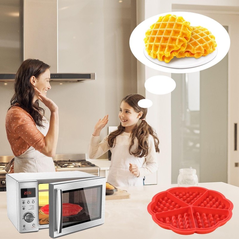 3-teilige Waffelform, Waffelform, Back-DIY-Werkzeuge, Kuchen- und Keks-Backdekorationswerkzeuge, Silikon-Muffinform mit Pinsel