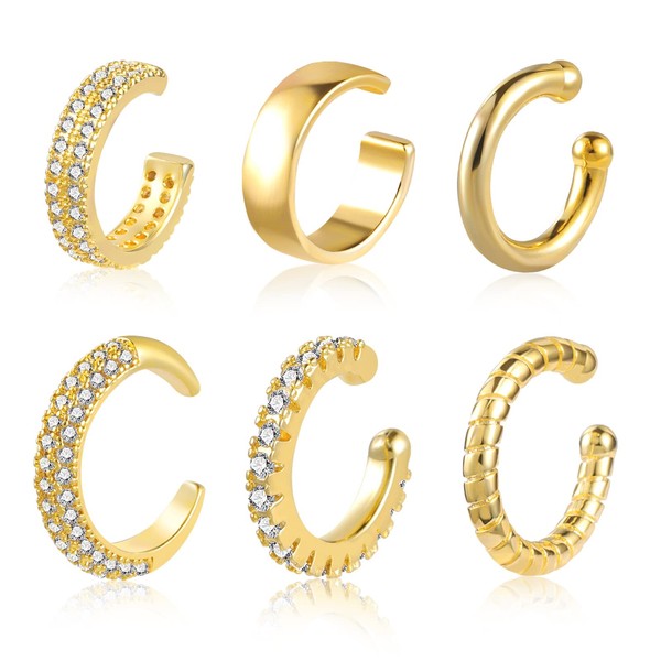 ALEXCRAFT Cubic Zirconia Ear Cuffs Earrings for Women Non Pierced