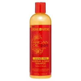 CREME OF NATURE Argan Oil Moisture and Shine Sulphate Free Hair Shampoo 12fl oz