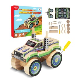 Little Jupiter DIY Wooden Monster Truck (Design 2) with Stickers