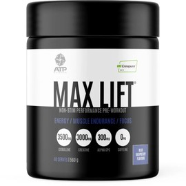 ATP Science Max Lift Non-Stim Performance Pre-Workout 40 Serves Blue Raspberry