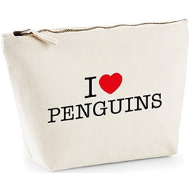 Hippowarehouse I heart penguins printed make up cosmetic wash bag 18x19x9cm