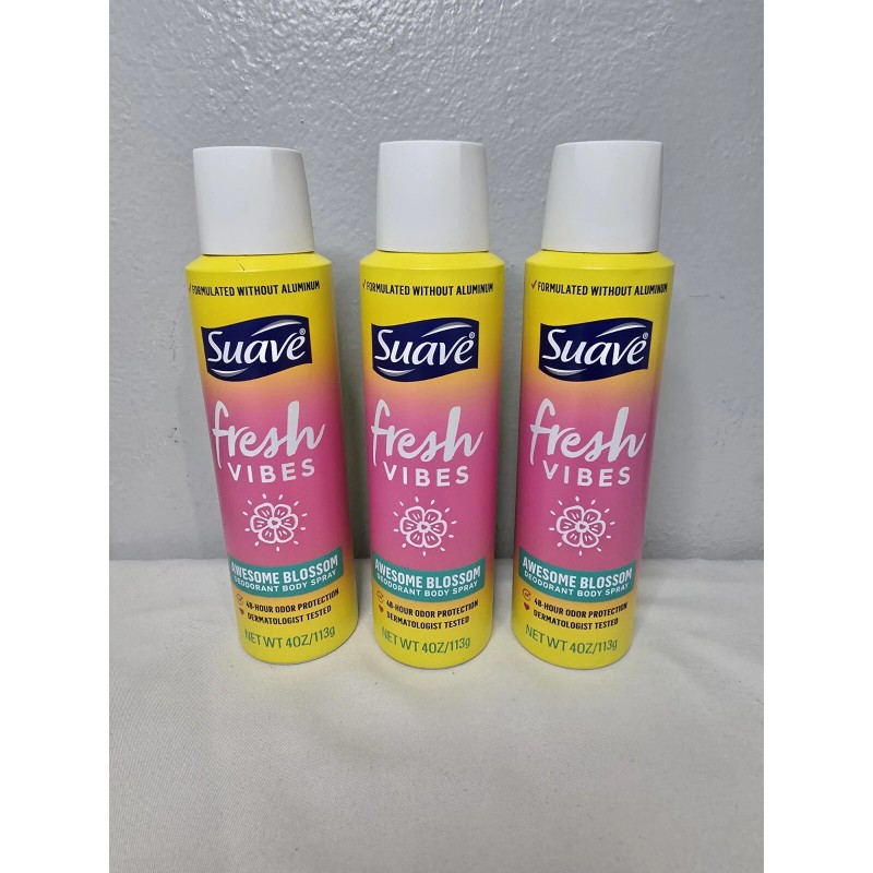 Suave 3X Suave Fresh Vibes Deodorant Body Spray Awesome Blossom