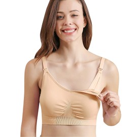 iloveSIA® Pumping Bra without Underwire Breast Pump Bra Nursing Bra Pump Nursing Bra, Colour: beige