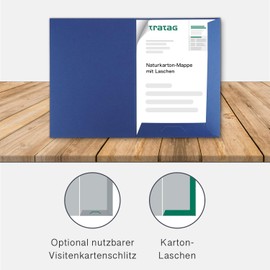 Presentation Folder A4 in Royal Blue (Pack of 10) – Very Sturdy 350 g/m² Natural Cardboard – Direct from the Manufacturer STRATAG – Versatile for Your Offers, Exposes, Projects or Annual Reports
