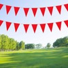 40M Bunting Banner, Red Bunting Flags Fabric Pennant Banner Triangle