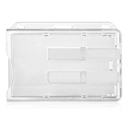 Vicloon Vicloon Kartenhalter Ausweis, ID Kartenhalter, Nehmen Sie 2 Karten über 2 Schieber heraus, Gefrostet und Transparent, für Personalausweis(Weiß)