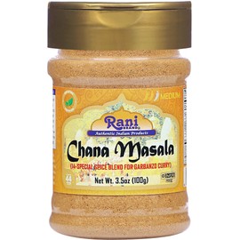 Rani Chana Masala (Garbanzo Curry 15-Spice Blend) 3.5oz (100g) PET Jar ~ All Natural | Vegan | No Colors | Gluten Friendly | NON-GMO | Kosher | Indian Origin
