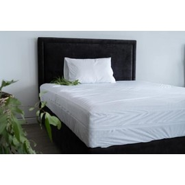 Zipper Fitted Sheet Twin Size Zipper Fitted Sheet 15 Inch Deep Pocket, 1800 TC 100% Brushed Microfiber Zipper Fitted Sheets, Zipper Mattress Cover 1 Fitted Sheet Only- White Fitted Sheet