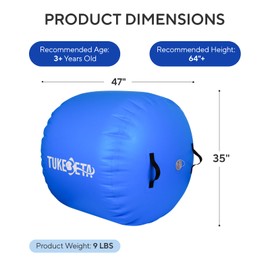 TUKEBETA 47in x 35in Gymnastics Barrel Roller for Tumbling Training Cheerleading, Inflatable Back Handspring Trainer with Electric Pump, Tumbling Barrel for Home Outdoor Gym Park Backyard, Blue