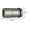 TONE HP4NV-18L Long Socket for Impacts, 0.5 inch (12.7 mm)