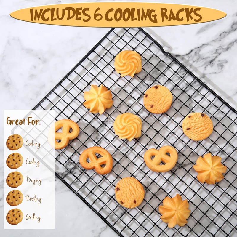 Harloon 6 Pieces Cooling Racks for Cooking and Baking Oven