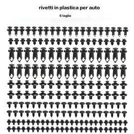Aiuphing Mounting Clips Car, 190 Pieces 6 Sizes Expansion Rivets Plastic for Car Visor, Universal Car Expansion Buckle, Door Trim Mounting Clips, for Bumpers, Radio, Dashboard